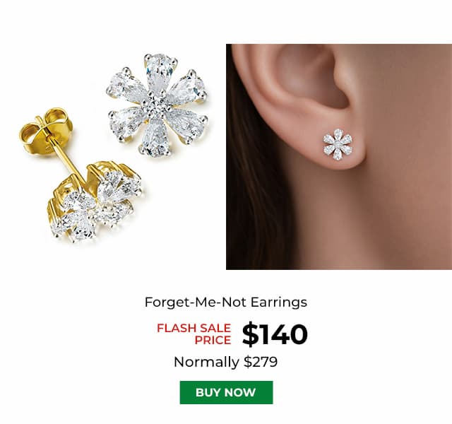 Forget Me Not Earrings Gold Clad