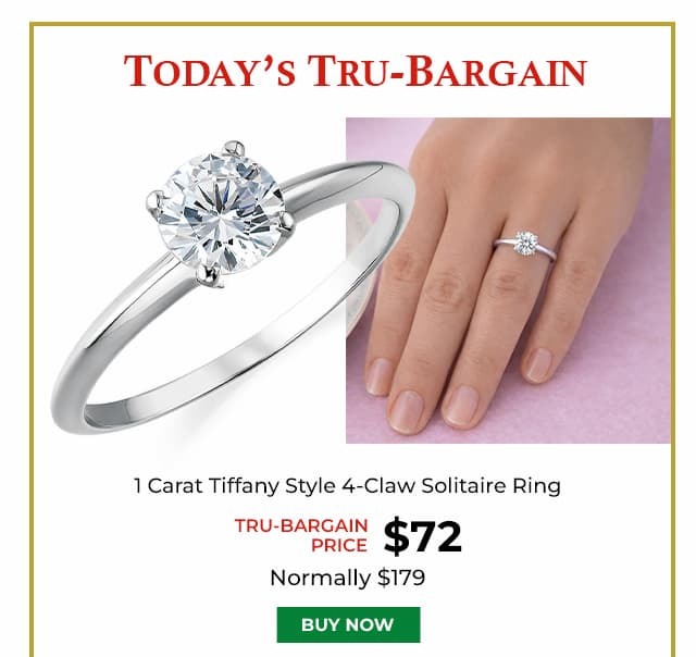 1 Carat Classic 4 Claw Solitaire Ring Platinum Clad