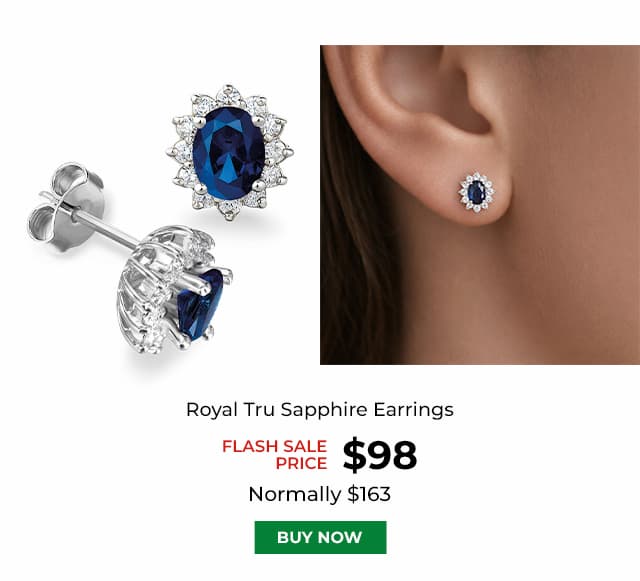 Royal Tru Sapphire Earrings Platinum Clad
