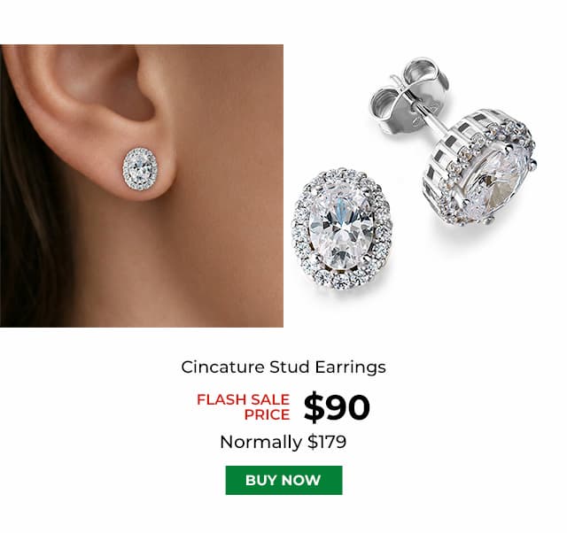 Cincature Stud Earrings Platinum Clad