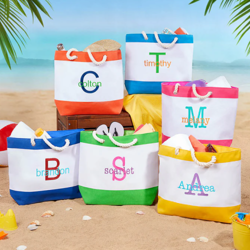Personalized Colorful Beach Tote