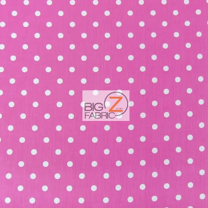 Pink Fabric | Fuscia Polka Dots