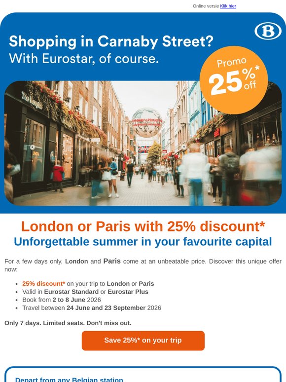 🚨 City trip alert: 25% off London and Paris