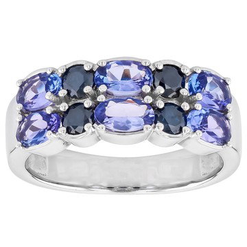 Tanzanite Rhodium Over Sterling Silver Ring 1.60ctw