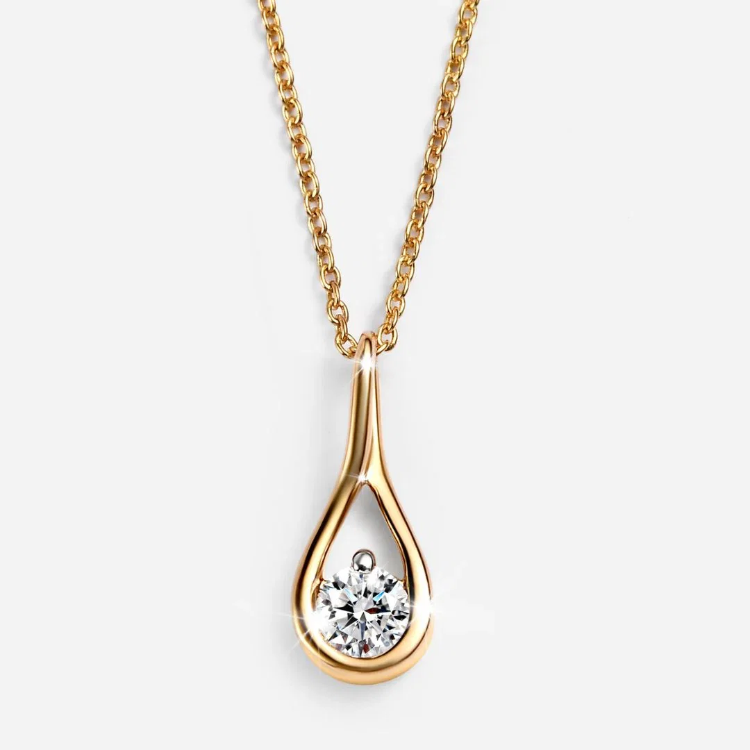 Image of Versa Teardrop Solitaire Lab Grown Diamond Pendant