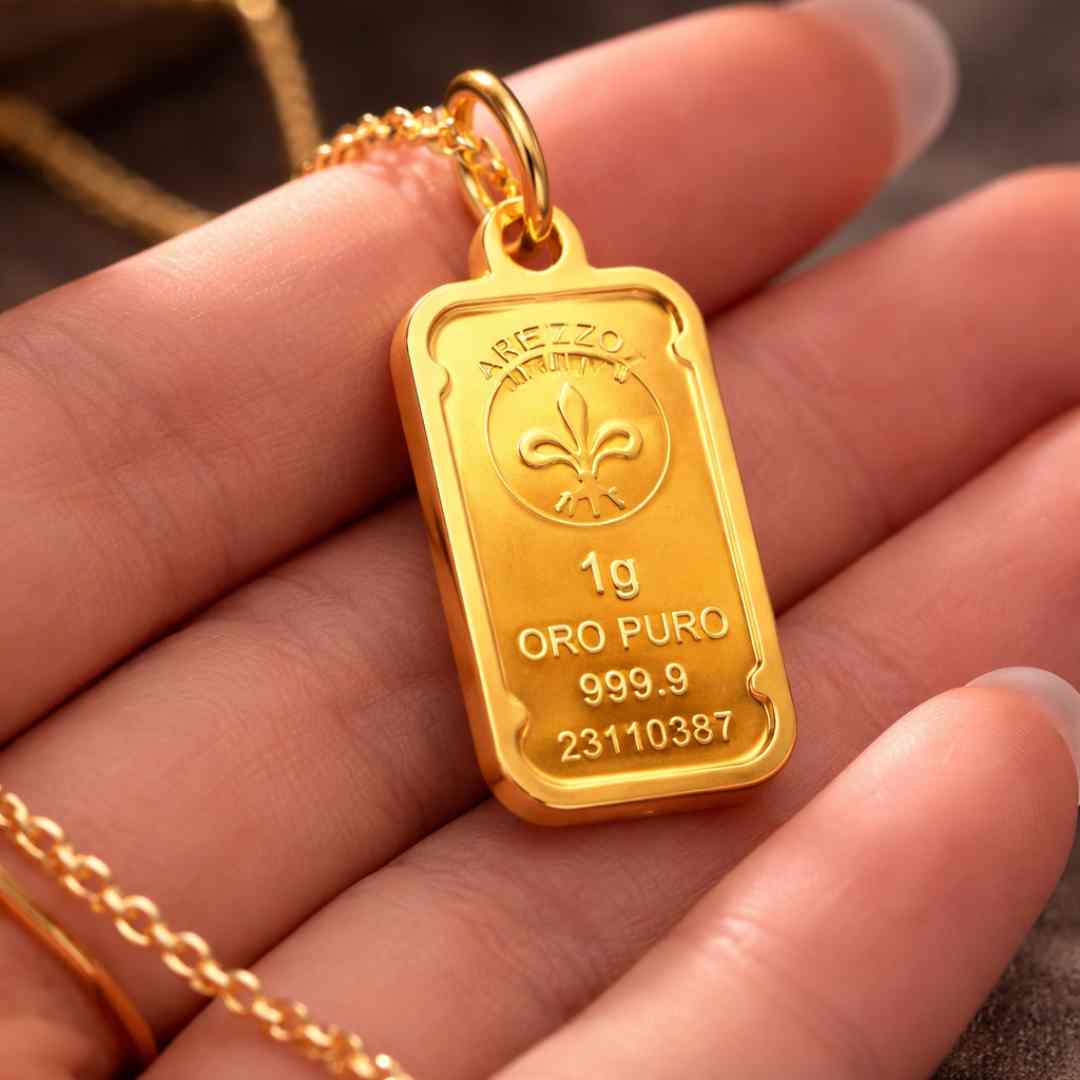 Image of Rachel Galley 24K Pure Gold Bullion (99.99% Gold Purity) Pendant with 9K Gold Frame