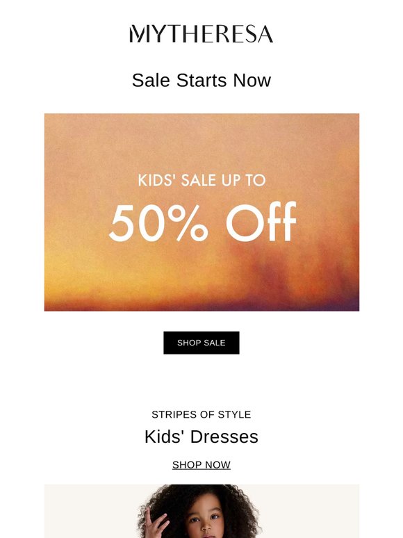 📣 Kids' sale kick-off: Up to 50% off