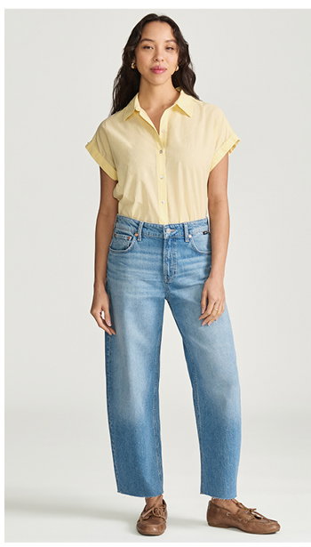 Nica Cropped Light Brushed Classic Blue