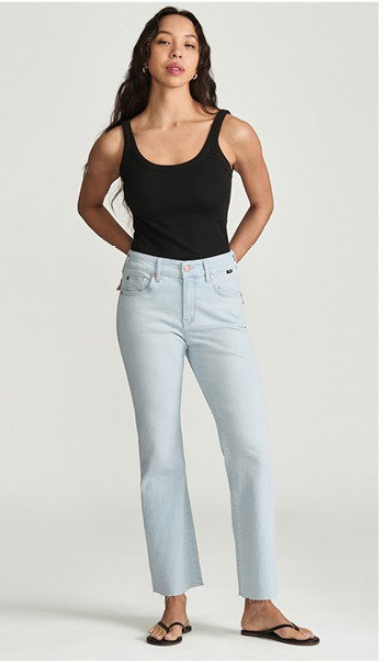 Vicky Cropped Bleached Flex Blue