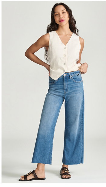 Paloma Cropped Mid Brushed Flex Blue