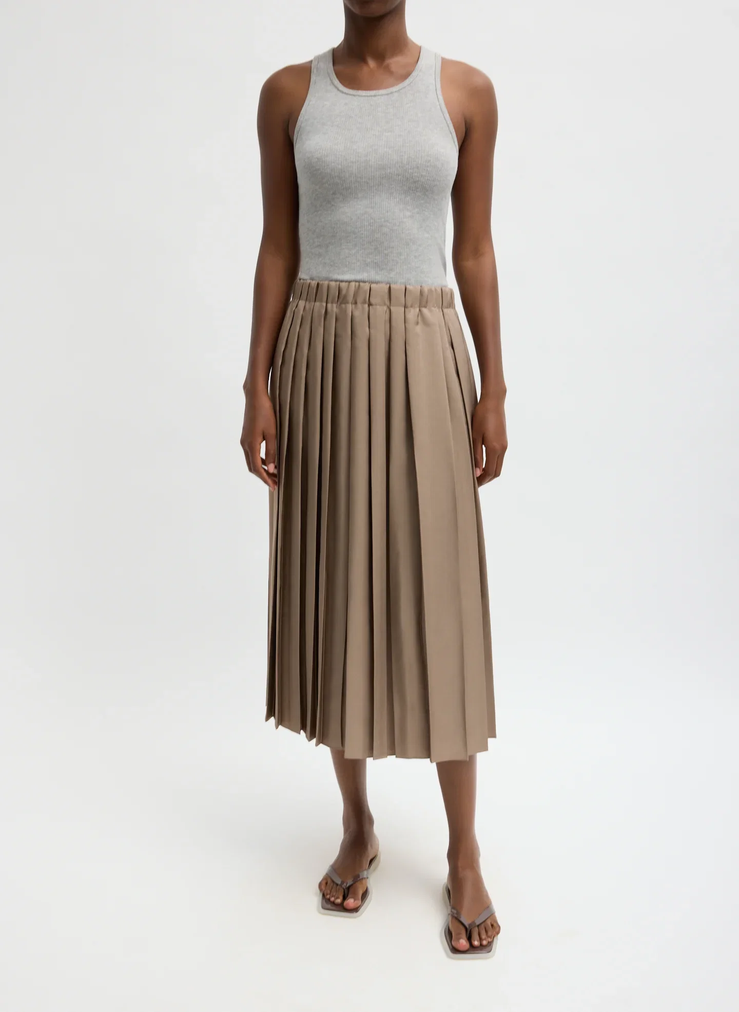 Image of Feather Weight Pleated Pull On Skirt