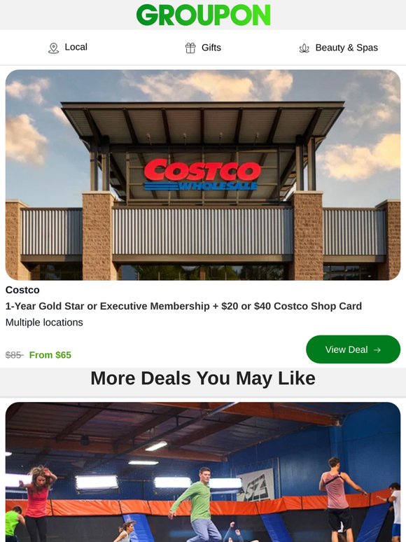 Costco Membership + $45 Shop Card from $65