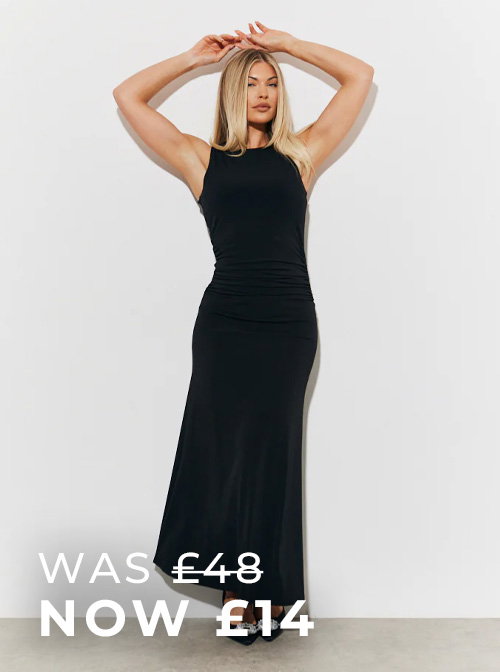 Magic Sculpting High Neck Ruched Maxi Dress