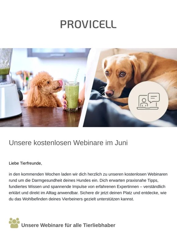 Jetzt vormerken: PROVICELL-Webinare im Juni