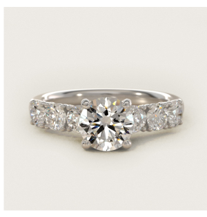 French pave diamond engagement ring in platinum