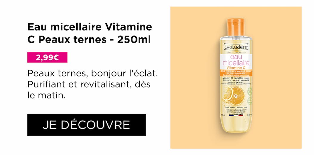 Eau micellaire vitamine C peaux ternes 250ml