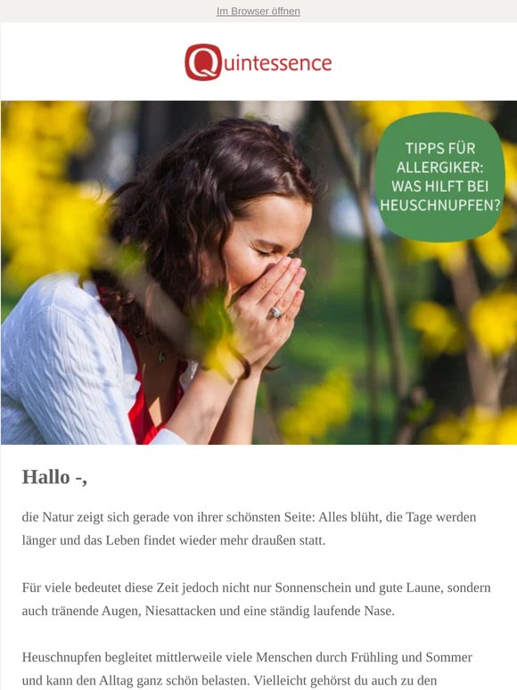 🤧

 Die Natur blüht auf und deine Allergie auch?