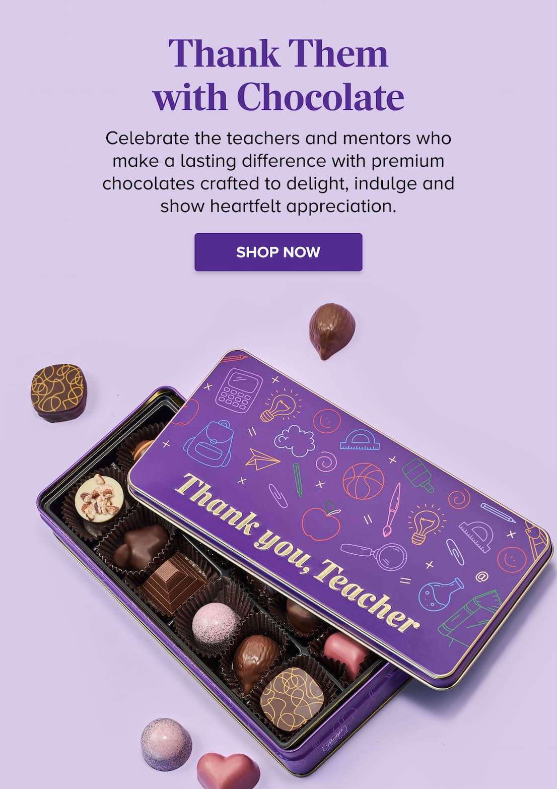 Thank Them with Chocolate SHOP GIFTS FOR TEACHERS