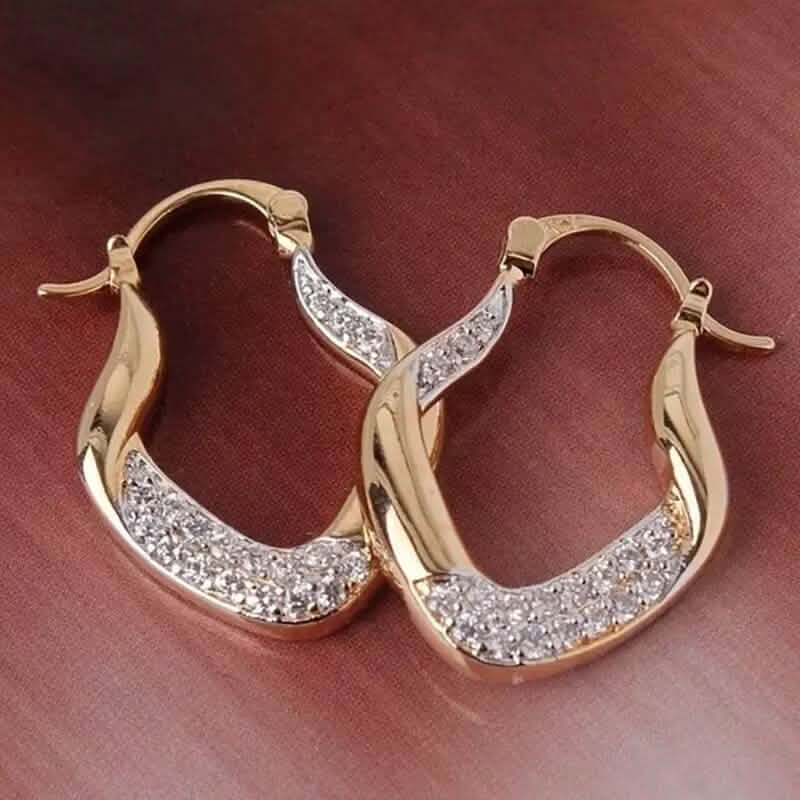 Image of Golden Plated Zircon Jewelry Earrings