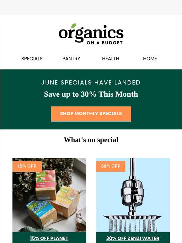 June Specials: Up to 30% Off This Month