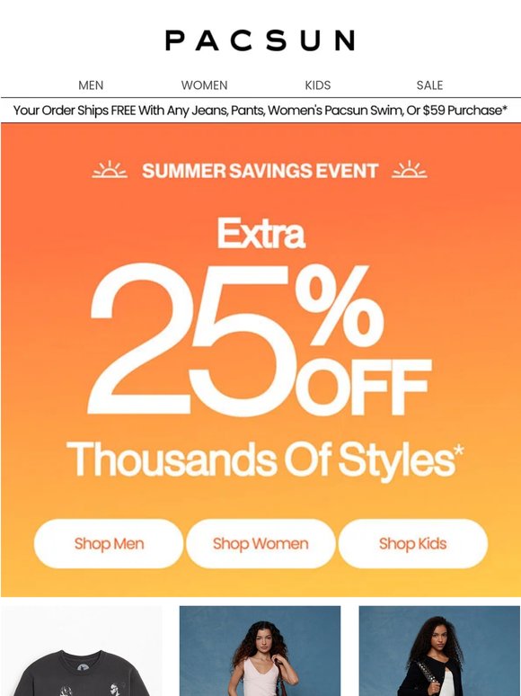 Over 1️⃣0️⃣0️⃣0️⃣ styles = Extra 25% off now!