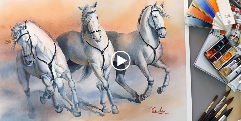 Free Video Lesson - How to Paint Horses in Watercolor