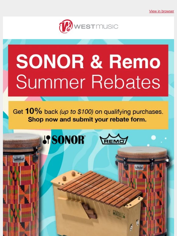 Summer Rebates Are Back: Get 10% Back on SONOR & Remo