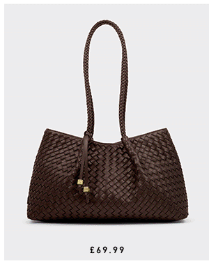Nova Hand Woven Small Shoulder Tote in Chocolate