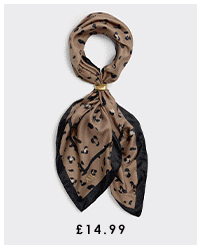  Leopard Satin Multiway Scarf in Mocha and Black