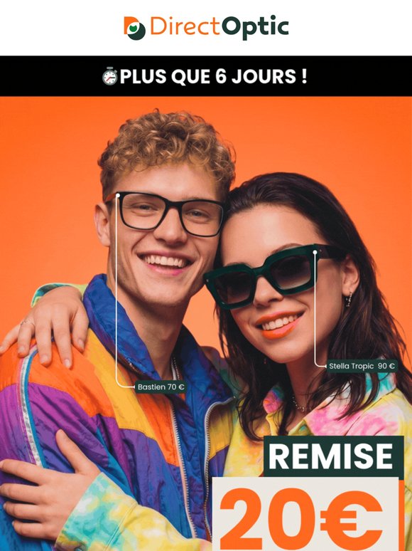 20€ de remise sur vos lunettes jusqu'au 7 juin
