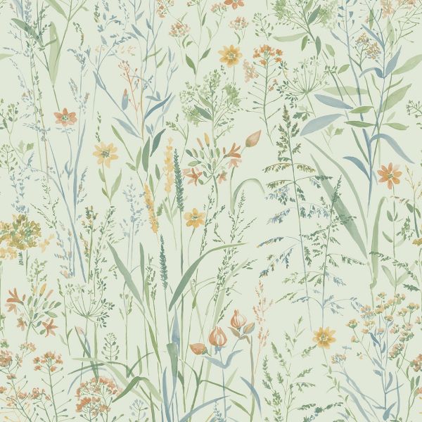 Free Flower Textured Vinyl Wallpaper Sage Green Grandeco A74503