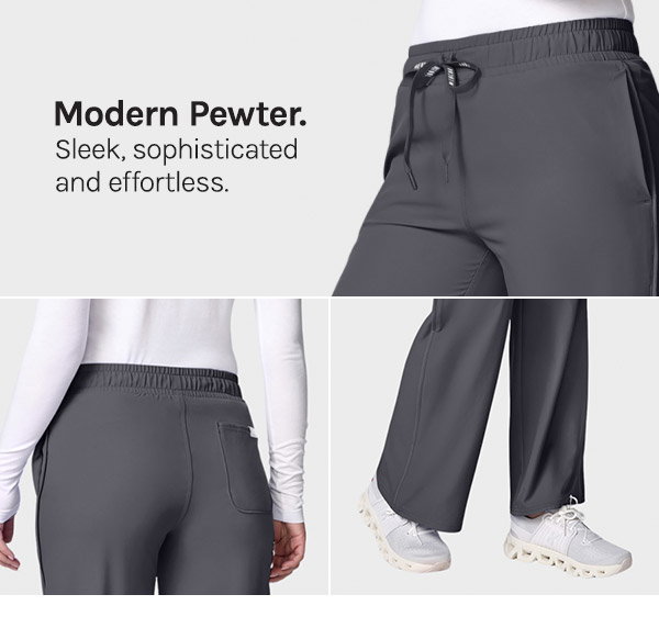 Modern Pewter Wide Leg Trousers