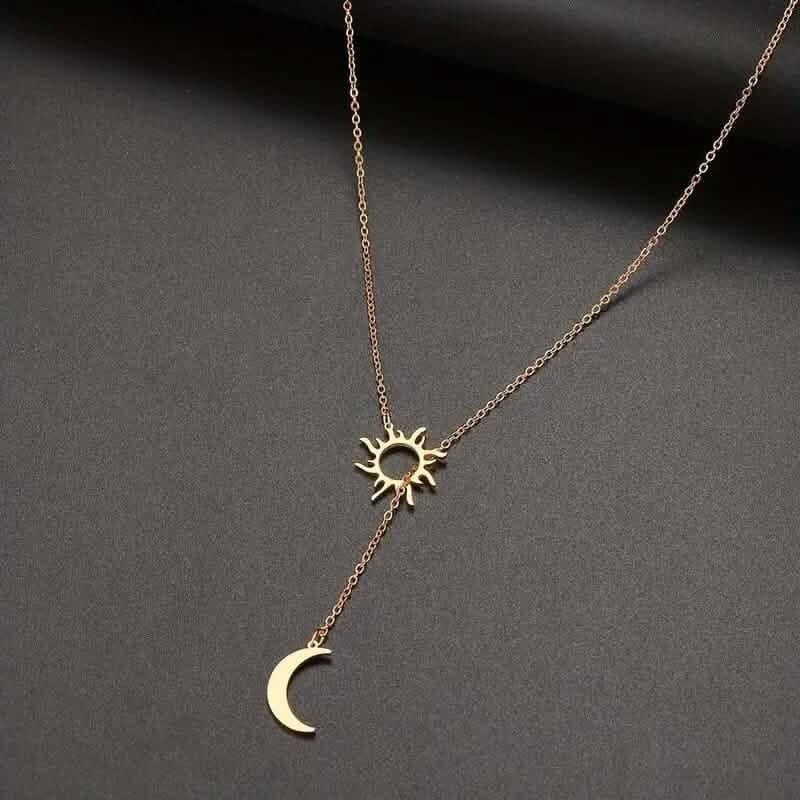 Image of Stainless Steel Sun Totem and Moon Necklace