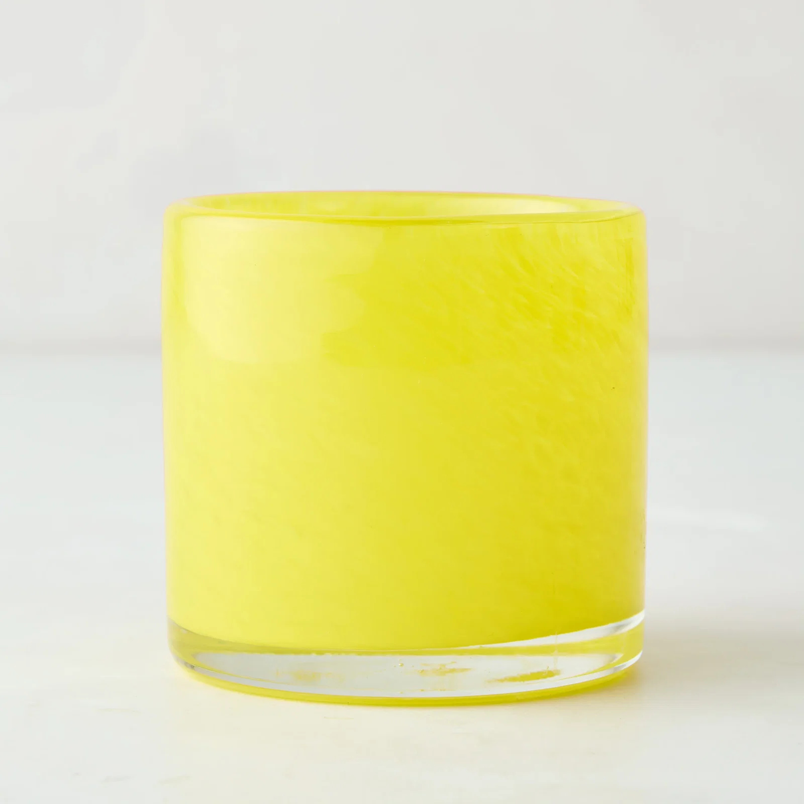 Image of Yellow Glass Votive Candle Holder