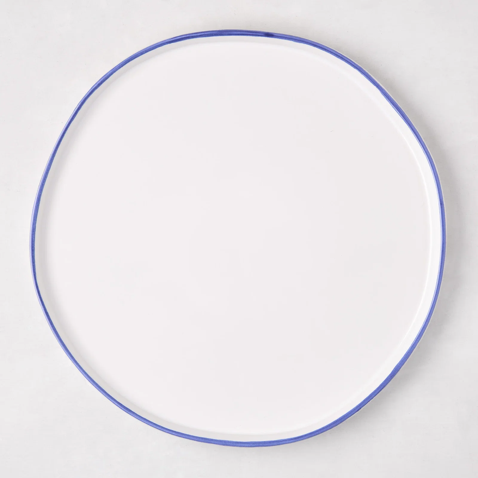 Image of Pacific Blue-Rimmed Stoneware Dinner Plate