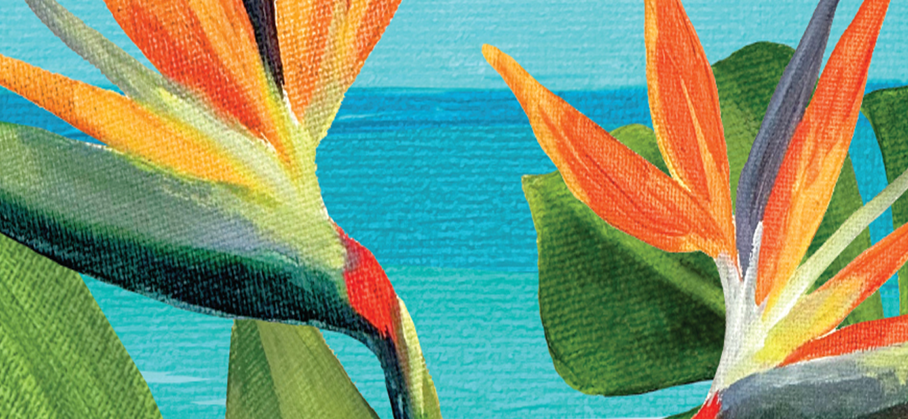 HAND PAINTED BIRDS OF PARADISE