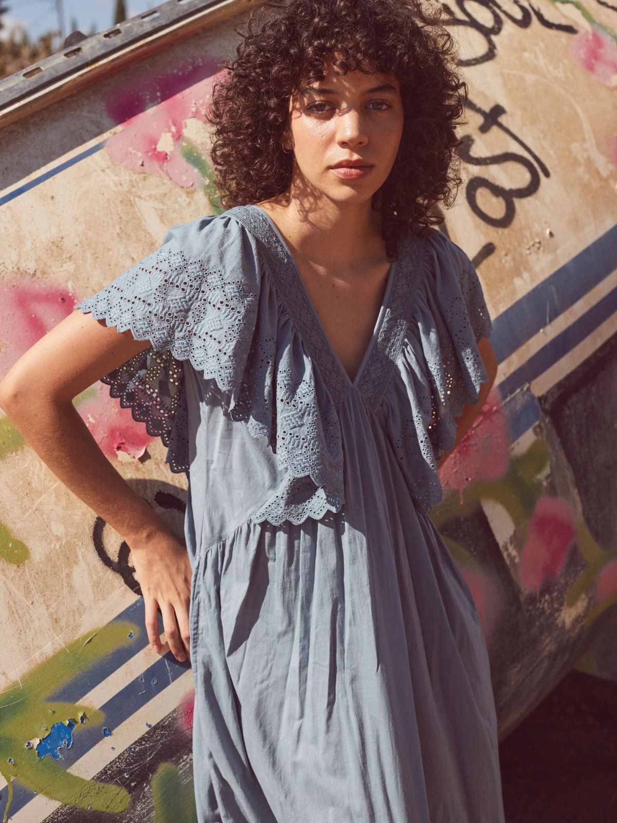 Camelia Dress - Cornflower Blue FAUNE  Regular price£185.00