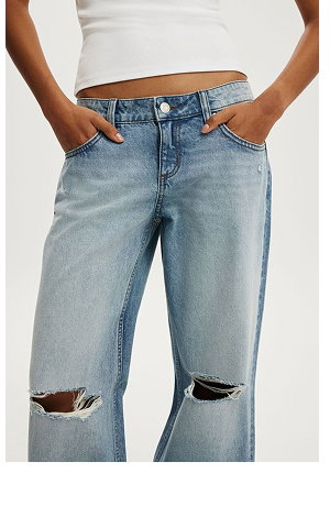 ripped light denim jeans