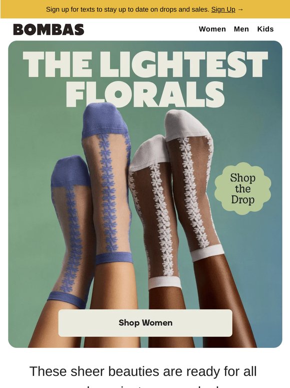 NEW SHEER FLORAL SOCKS