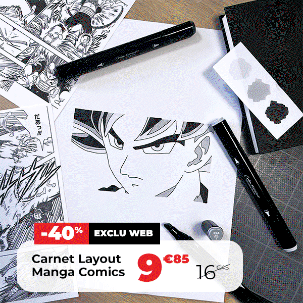 Carnet Layout Spiralé 100 g/m² 75 Feuilles Illustrations Manga Comics - Clairefontaine