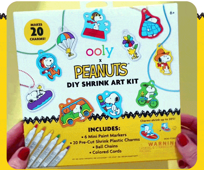 animation of OOLY x Peanuts Shrink Art