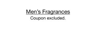 Men's Fragrances | Coupon excluded
