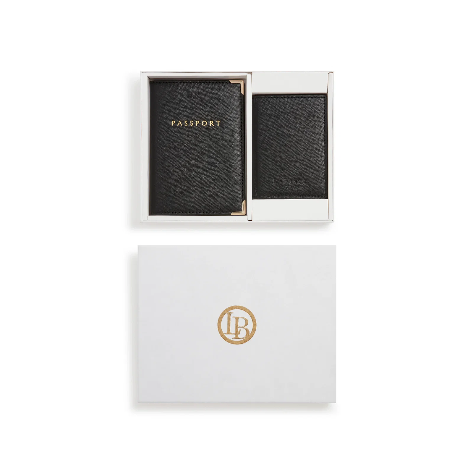 Image of Nutcombe Black Passport Holder & Credit Card holder Gift Box