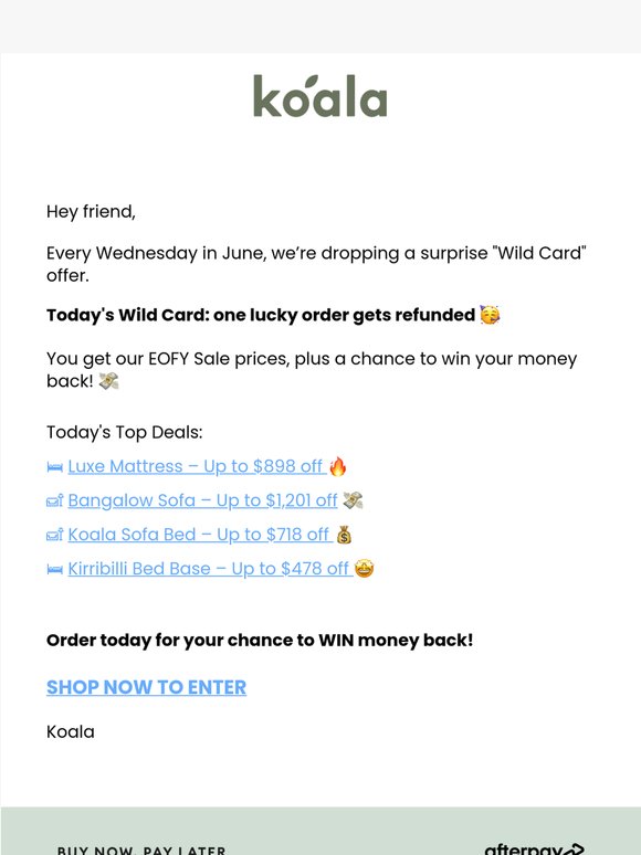 Order today. WIN today. 🤑