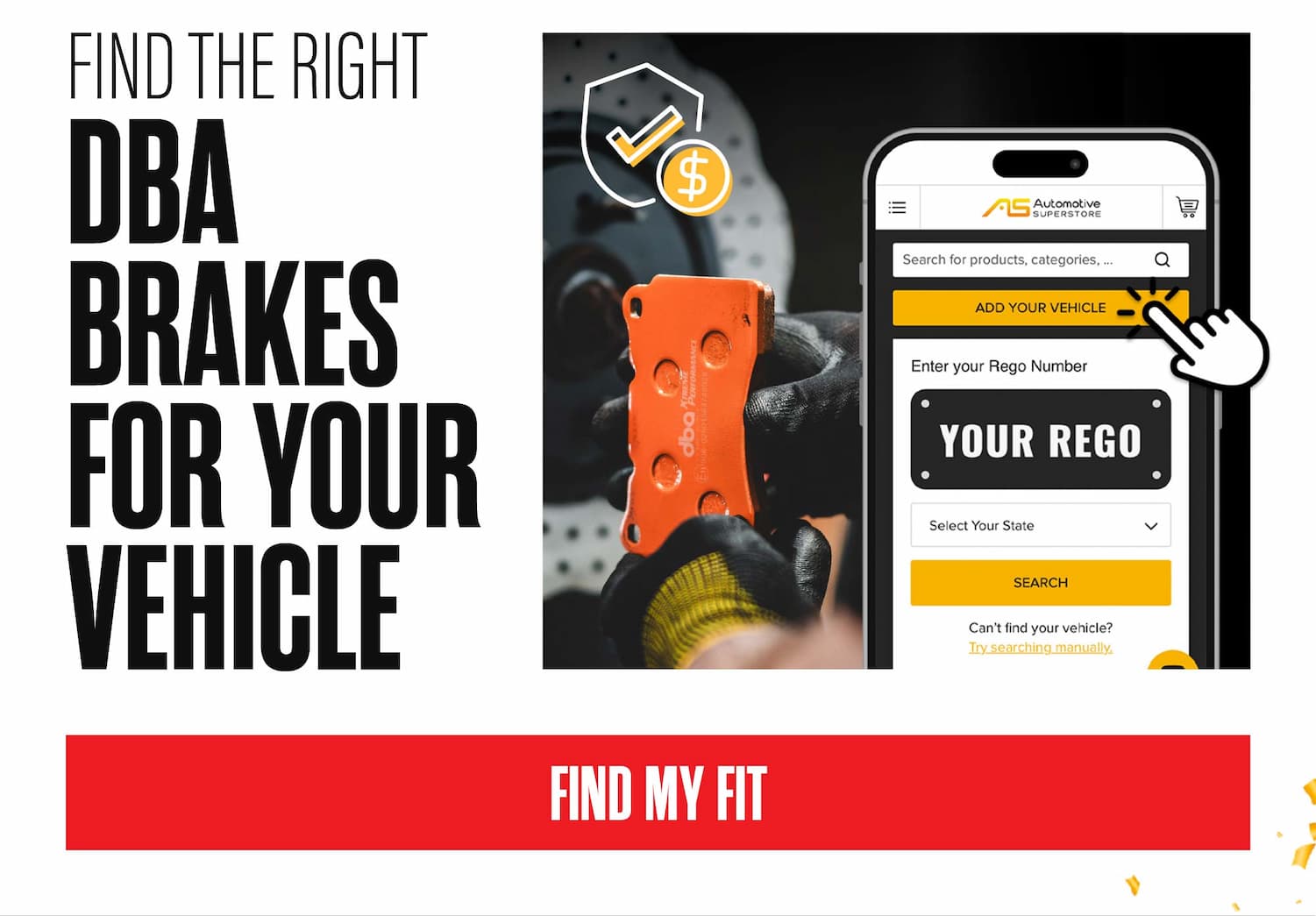 ADD YOUR REGO TO FIND THE RIGHT BRAKES