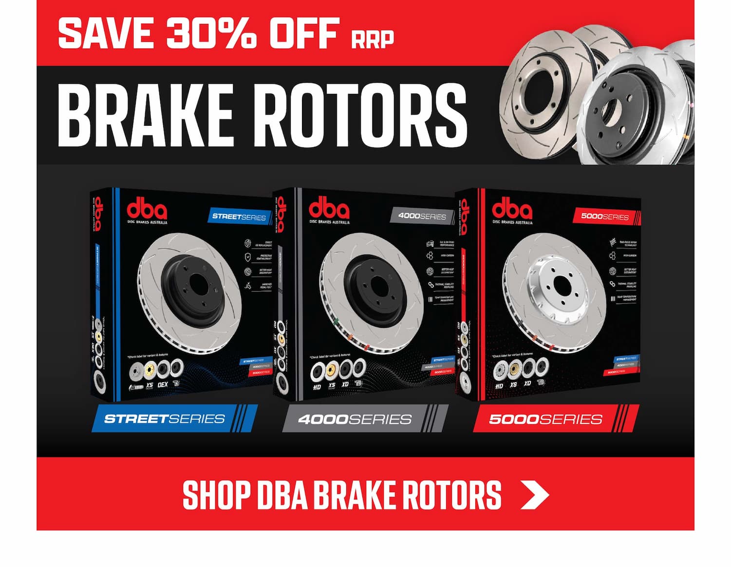 SAVE 30% OFF BRAKE ROTORS