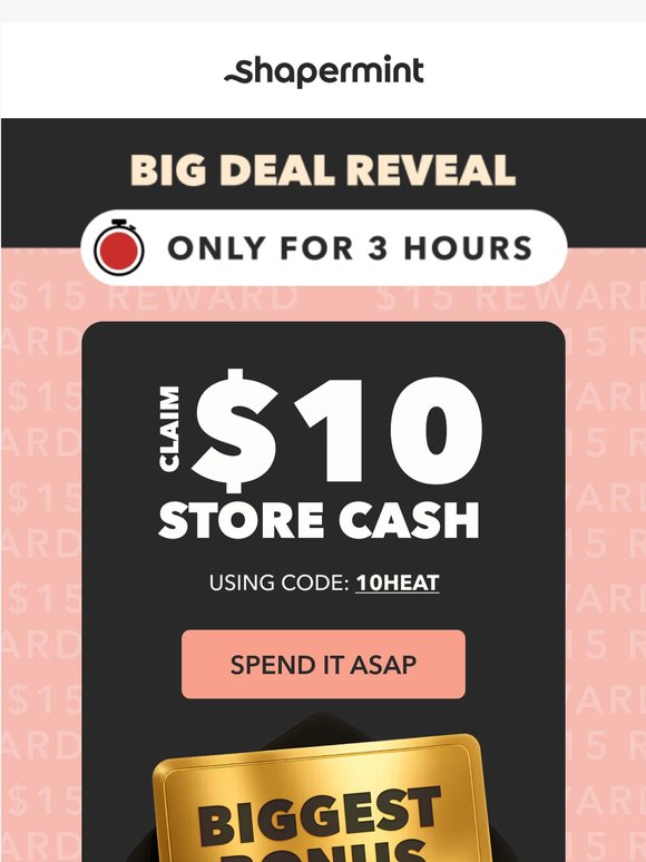 You Received $10 in Store CASH