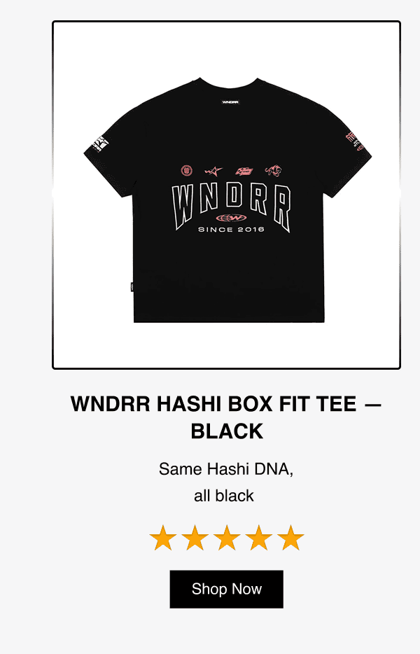 WNDRR Hashi Box Fit Tee - Black