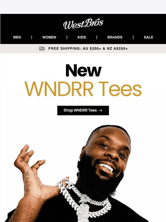Eight new WNDRR tees. All different. All worth it.