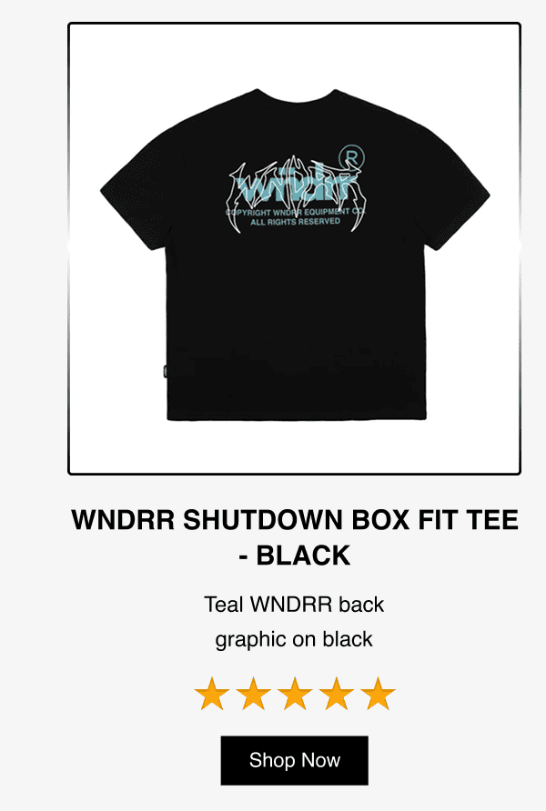 WNDRR Shutdown Box Fit Tee - Black